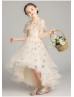 Cold Shoulder Star Tulle High Low Flower Girl Dress